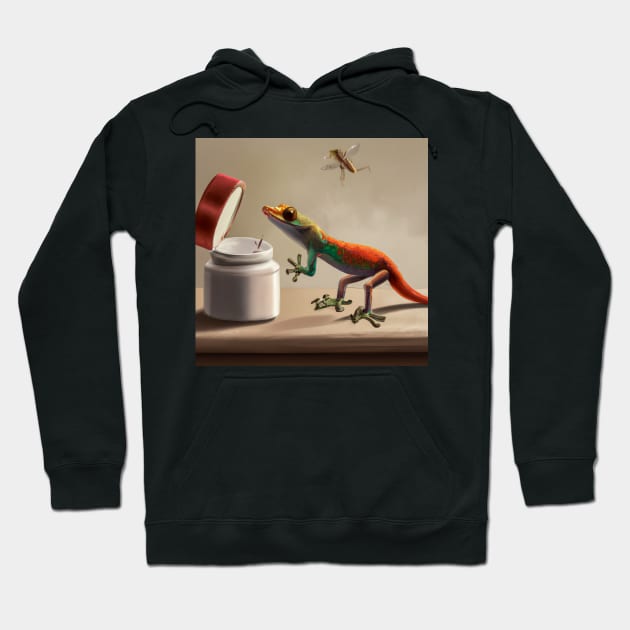 Gecko Finds the Flies in the Ointment Hoodie by JohnCorney